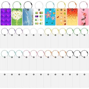40 Pcs Sublimation Luggage Tags Blank, Double Sided PET Luggage Tags with 40 Pcs Color Straps Suitcase Label Tag for DIY Business ID Card Holder Travel Sports Pet Tags, 8 Colors Straps