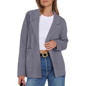 ANRABESS Women Blazer Cardigan Sweater Chunky Open Front Lady Jacket Coat Fall Outwear Coatigan 2025 Trendy Outfits