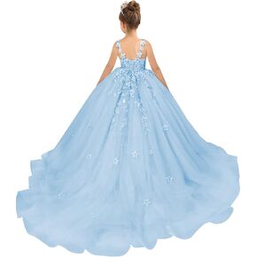 Flower Girl Dresses for Wedding Tulle First Communion Dress for Girls Birthday Ball Gown Dresses 2-12