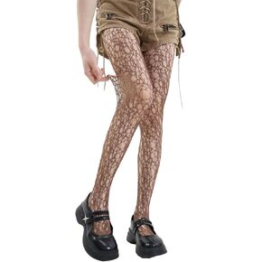 Mrotrida Women's Women Spider Web Wables Gothic Hollow Out Stockings Big Spider Fishnet Halloween Witch Witch