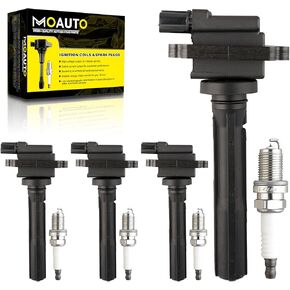 Set of 4 Ignition Coils Pack UF655 ZJ2018100A & 4 PCS Iridium Spark Plugs Compatible with Mazda 2 2011-2014 1.5L L4