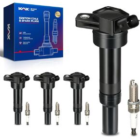 OEM Performance Set of 4 UF651 Ignition Coils & Double Iridium Spark Plug Compatible with Hyundai Elantra Elantra GT Tucson Elantra Coupe Kia Soul Forte Hyundai Forte5 Forte Koup