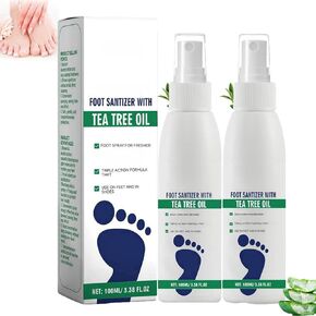 Foot Sanitizer Spray with Tea Tree Oil,Ximonth Clear Foot Sanitizer Spray,Tea Tree Oil for Foot & Shoe Freshness (2PCS)