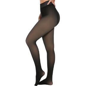 Fleece Lined Tights for Women, Black Tights Warm Winter Fleece Lined Leggings, Stockings for Women Sheer