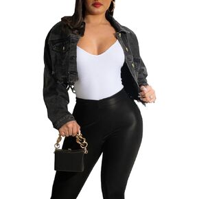 Short Jean Jacket Women's Ripped and frayed Casual Jean Jacket Women's Denim Tops
