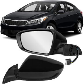 المرآة الجانبية متوافقة مع Kia Forte 2017 2018 SX/S/EX/LX Door Mirror Assembly W/HAPED/MULITION POWER GLASS ، استبدل KI1320213 (السائق الأيسر/5pins) in Saudi Arabia