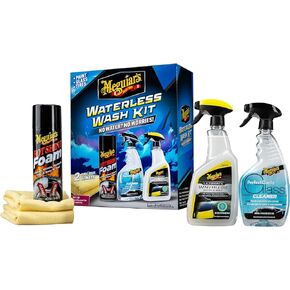 Meguiar’s Waterless Wash Kit - This Premium Car Detailing Kit Gently Removes Dirt and Grime, Adds Shine and Protects Several Surfaces on Your Car Without Water – Get Amazing Results Detailing Anywhere
