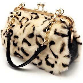Luxurious Fur Evening Handbag Clutches - Genuine Fox, Rabbit, and Mink Fur with Chic Patterns