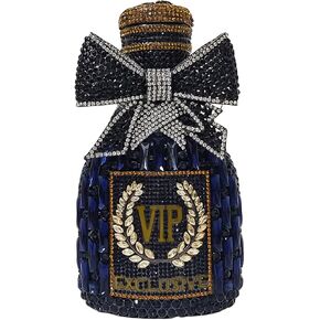 Novelty Champagne Bottle Evening Bag Rhinestone Clutch with Bowknot Women Purse Party Cocktail Crystal Handbag