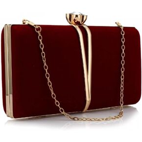 Clutch Bags for Women Vintage Evening HandBag Diamond Handbag Suede Velvet Purse With Detachable Chain Cocktail Purse