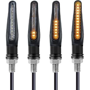 Universal 4Pcs Motorcycle turn signals LED Flowing Blinkers Indicators Front Rear light Compatible with Motorbike Scooter Quad Cruiser Yamaha Harley Suzuki Honda Off Road