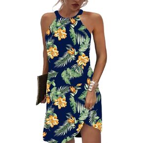 Beimuc Women Summer Summer Summeress Halter Deck Dresses 2025 Disual Floral Print Dress Dress Mid Sun Dress in Kuwait