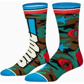Odd Sox, Funny Crew Socks, G.I. Joe, Adult Large 8-12