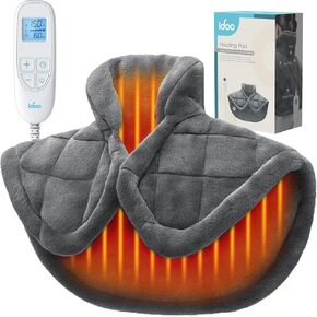 iDOO Heating Pad for Neck and Shoulder and Back, Fathers Day Dad Gifts for Men, FSA HSA Eligible Items, 3.1lb Heated Wrap for Pain Relief, Electric Wearable Neck Warmer, ETL Certified Heat Pads