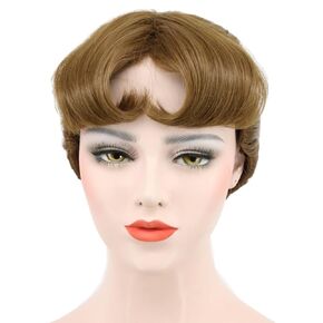 karlery Women's Short Wave Braided Brown Ponytail Wig Anime Party Cosplay Halloween Wig