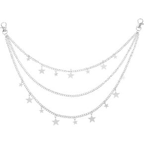 Punk Pant Chain Vintage Star Chain Belt Layered Waist Hip Hop Rock Body Accessories for Women Men