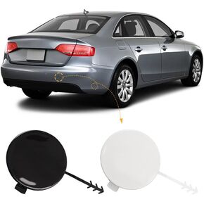 Car Rear Bumper Tow Hook Cover Fit For Audi A4 B8 2008 2009 2010 2011 2012(Sports Models Cannot Be Used) Towing Eye Cap Trailer Cover 8K0807441 8K0807441AGRU (Unpainted, Right Passenger Side)