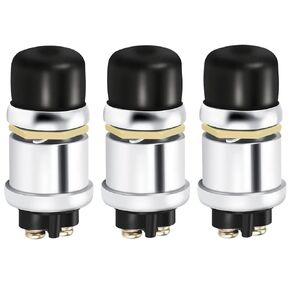 YSIL Engine Start Push Button Switch 12V 50A Waterproof Heavy Duty Momentary Push to Starter Button for Vehicles Cars Trucks Boats RVs 3PCS