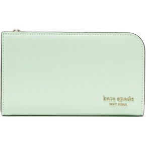 kate spade new york Devin Saffiano Leather Medium Bifold Wallet, Pistachio Ice