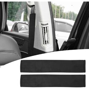 2 Pack Universal Car Seat Belt Pads Cover Soft Seatbelt Cover for Shoulder Pad Neck Cushion Protector Safety Strap Cover for Auto SUV Truck Airplane Brown (11.8in)