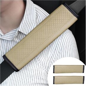 2PCS Car Seat Belt Cover, Comfortable Soft Automotive Seatbelt Shoulder Harness Pad Cushion, Fiber Leather Vehicle Safety Belt Shoulder Neck Protector, Universal for RV, SUV, Truck (Gray)