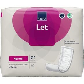 Abena BOOST Fluff Incontinence Pads - No Barrier/Flow-Through, (Sizes Normal to Extra Large) Normal, 34 Count
