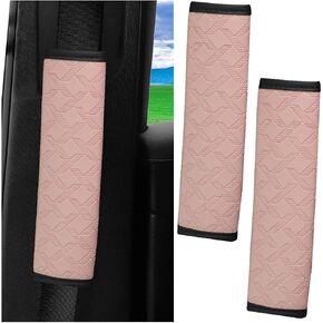 Mandark 2PCS Car Seat Belt Cover, Breathable Leather Vehicle Safety Seatbelt Shoulder Strap Pad, Comfortable Automotive Interior Neck Cushion Accessories, Universal for SUV, Sedan, Truck (Black)