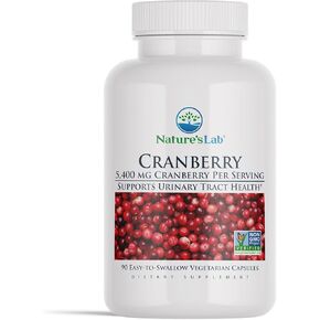 Nature's Lab Cranberry 5400mg – Supports Urinary Tract Health* – Non-GMO Verified, Vegan, Gluten Free – 90 Capsules (3 Month Supply)