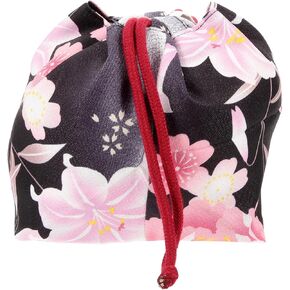 Alipis Japanese Drawstring Bag Kimonos Purse Cherry Blossom Bag Pouch Floral Embroidered Jewelry Bag Coin Purse Gift Bag Sundries Bag Holder for Picnic Office Work, 18.5x14cm, picture 1, K051595HE6