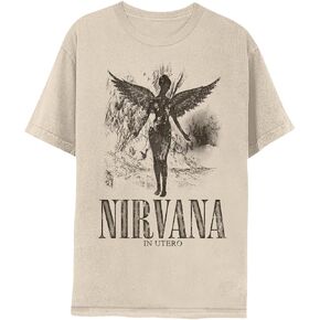 nirvana in utero logo logo الكبار الأكمام القصيرة t Shirt 90s Grunge Music Music Tees Tees in Kuwait