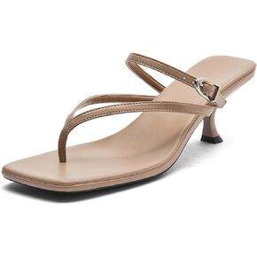 Dadawen Women's Histen Heels Thong Sandals Square Open Toe Poxle Slip on Flip Flops Heels Sexy Fashion Summer Summer Party Party Partys Heeled Sandals