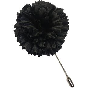 M&S Schmalberg Black Carnation Lapel Boutonniere pin للرجال أو النساء الحرير