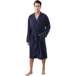 Mens Robes Waffle Lightweight Spa Knit Shawl Hotel Bathrobe Summer Soft Knee Length Sleepwear in Saudi Arabia
