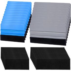 20 Pack Vinyl Squeegee 4 Inch/6 Inch Vinyl Wrap Squeegee with 20Pcs Scraper Felt Fabric Replacements Application Tools for Car Film Wrap, Sign Making, DIY Crafting, Window Film