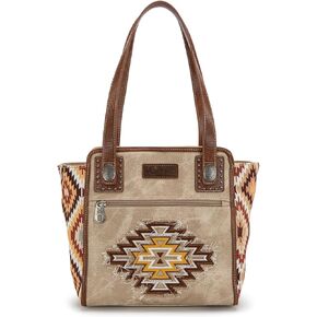 Montana West المطرزة Aztec Bag Bag للنساء Western Jean Denim Collection حقيبة يد