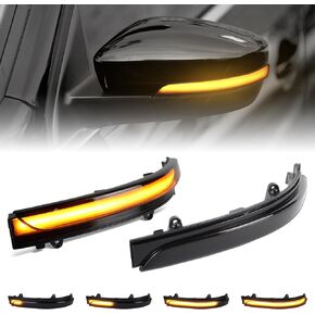 Dynamic Sequential Led Side Mirror Turn Signal Lights Indicator for 2011-2018 Volkswagen Jetta MK6 SE, for 2012-2019 VW Beetle, Smoked Lens