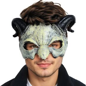 VZQI Demon Mask Devil Half Face Halloween Masquerade Cosplay Props For Adults