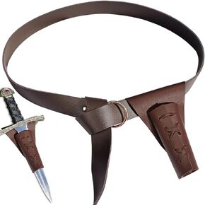 PU Leather Medieval Belt with Sword Frog Sword Holder BeltsHalloween Pirate Sword Belt with Sword Sheath Set of 2