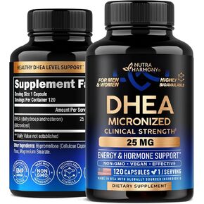 DHEA 25mg - Micronized DHEA Supplement for Women & Men - Clinically Proven Strength & Bioavailable - Healthy Aging, Hormone Balance & Energy Level Support - Vegan & NON-GMO - Made in USA, 120 Capsules