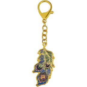 Feng Shui Peacock Feather Keychain honor and Luck Amulet Key chain