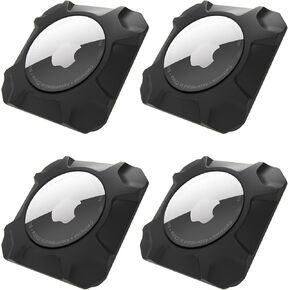 حامل Airtag strong case stick-on for Airtag Airtage Patterable Airsories case with Apple Airtag Hidden Protction Tracker (4 حزم أسود)
