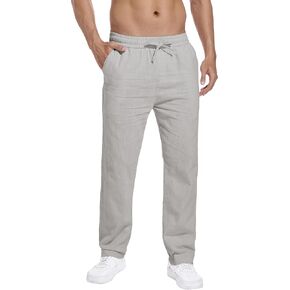 Hoerev Linen Cotton Casual Trousers - Breathe Easy with Lightweight Beach Shore Pants