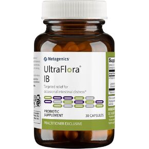 Metagenics UltraFlora IB - Relief for Occasional Intestinal Distress* - Probiotics for Digestive Health* - Anti-Bloat for Men & Women* - 60 Billion CFU - Non-GMO, Gluten-Free, Vegetarian - 30 Capsules