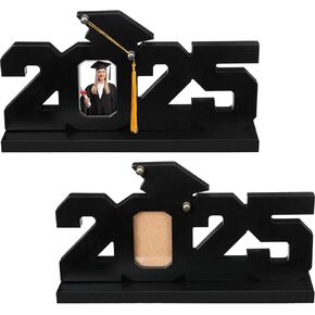 Graduation Photo Frame Class of 2025 Graduation Wood Picture Frame Grad Standing Photo Holder Personalized Tabletop Display Keepsake High School College Grad Gift