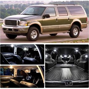 Excursion LED Interior Bulb Lights Kit for Ford Excursion 2000 2001 2002 2003 2004 2005 Super Bright 6000K Map Dome License Plate Tag Lights White Interior Light Bulbs + Install Tool