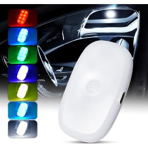 Car Led Dome Light Interior Wireless Rechargeable Battery Powered Magnetic Ceiling Roof Reading Light for Inside Car 7 Colors 3 Modes