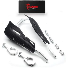 MZS Motorcycle Handguards Dirt Bike Hand Guards 7/8'' and 1 1/8'' Aluminum Handlebar Protector Mount Clamp Universal Black for Motorbike Adventure Motocross Enduro E-bike Pit MX Bike ATV