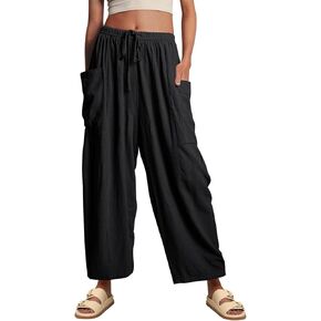 YKR Wide Leg Pants Woman Casual Loose Lightweigt Beach Palazzo Harem Pants Flowy Pants 2025