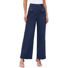GRACE KARIN Women Wide Leg Pants High Waist Stretchy Pants Dressy Business Work Casual Trousers with Pockets