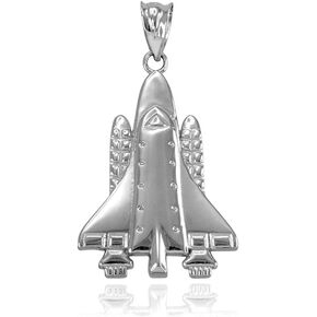 Claddagh Gold Fine 925 Sterling Silver Space Shuttle Rocketship charm charm